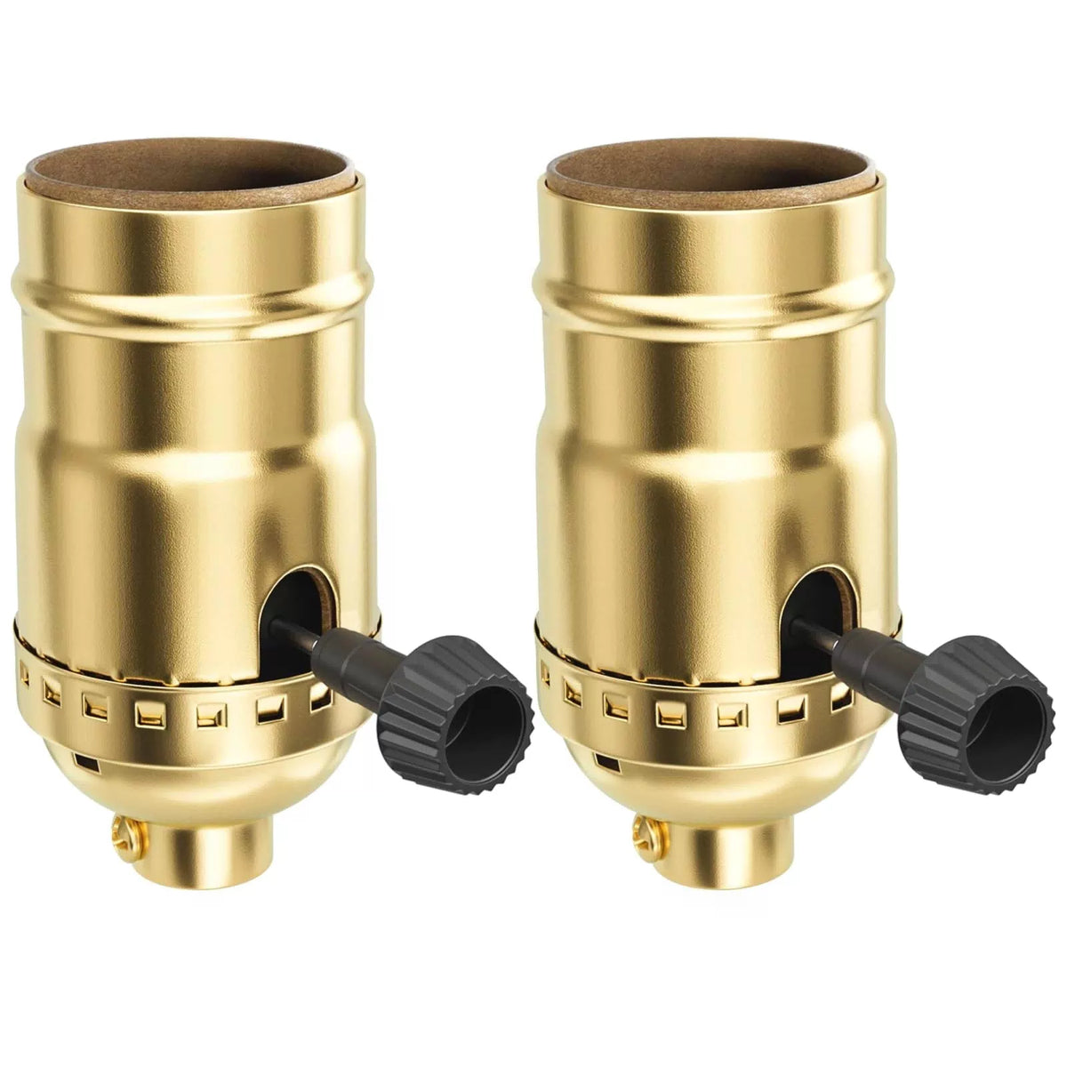 DiCUNO UL Listed 3-Way Lamp Socket Replacement, E26 Standard 2-Pack, Gold [1]