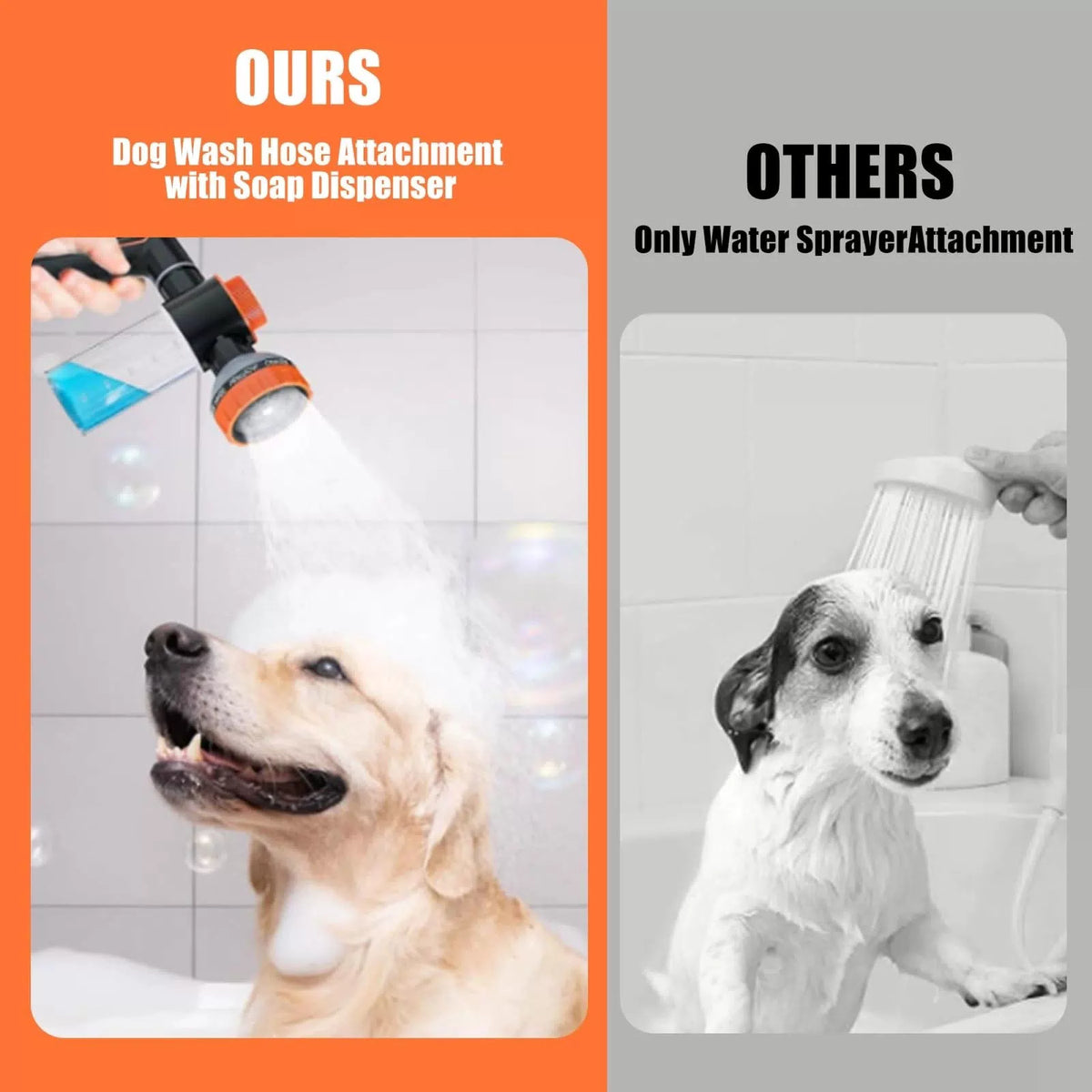 Dog Washing Hose Attachment for Pet Bathing with 2m/79inches Hose, Black [4]