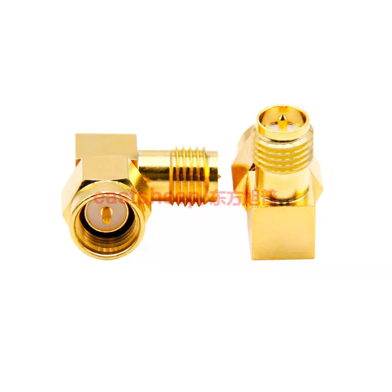 Dongfang Xupu RF Connector SMA/RPSMA-JWK SMA to SMA External Thread Internal Pin Elbow, Reverse Polarity, 6G, 2-pack [2]