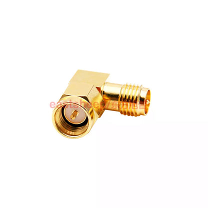Dongfang Xupu RF Connector SMA/RPSMA-JWK SMA to SMA External Thread Internal Pin Elbow, Reverse Polarity, 6G, 2-pack [4]