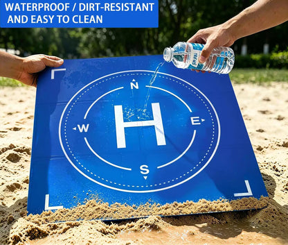Drone Landing Pad Weighted, Foldable Launch 26-inch square, Blue/Green [6]