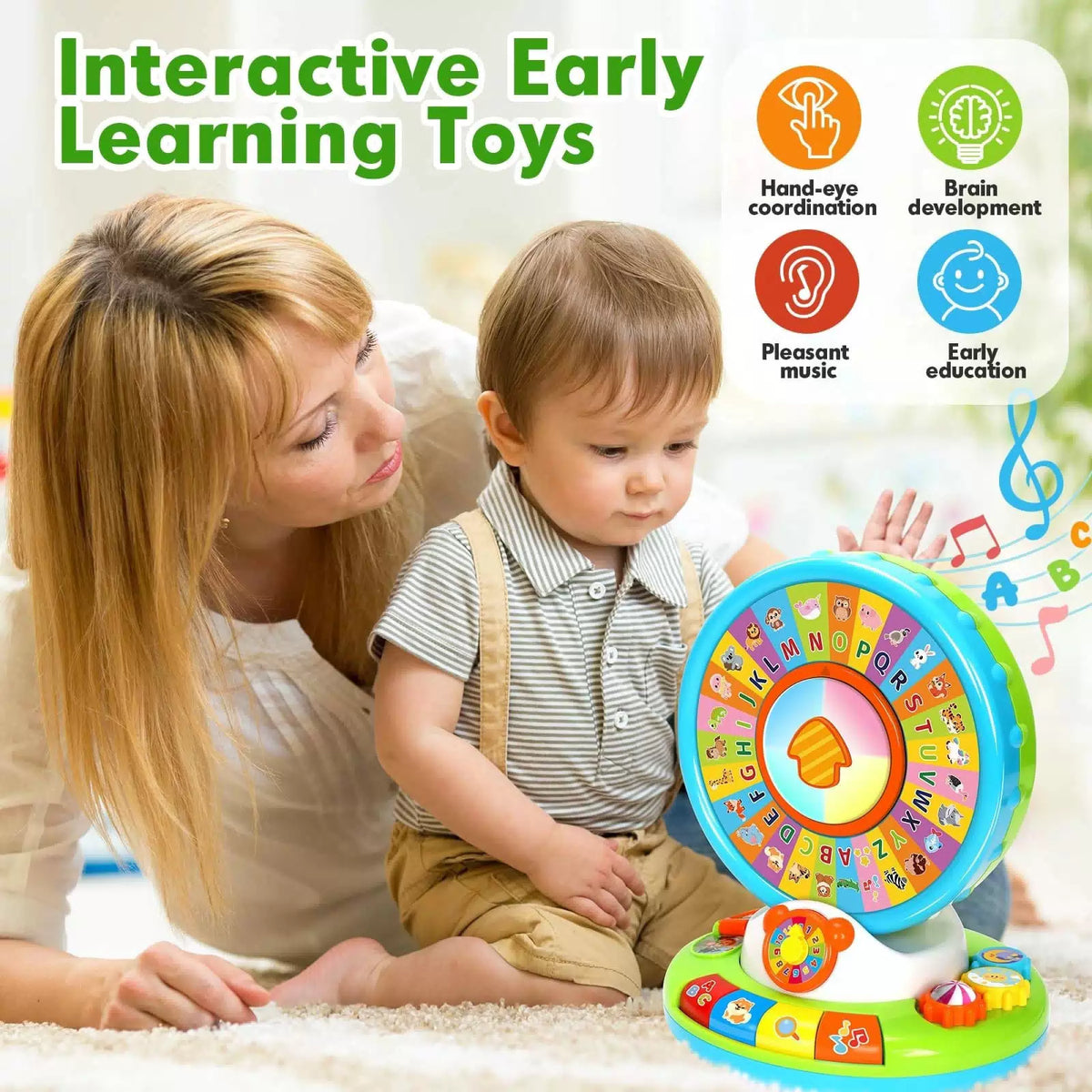 Duchong Learning Toy for Kids 1 2 3 Year Old 7.9 x 7 x 9.8 inches, Multicolor [6]