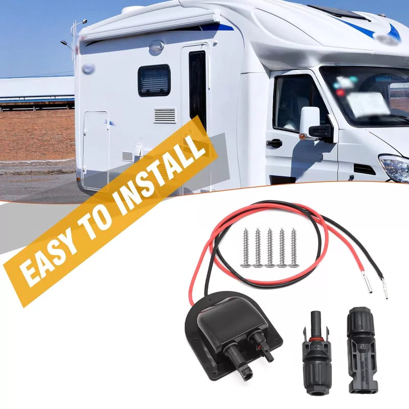 EATAKWARD Weatherproof Solar Entry Housing with 10AWG 10FT, Black+red [7]