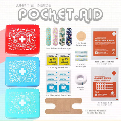 EVERLIT Pocket-Aid Mini First Aid Kit | Compact, 12 Packs | 600 Pcs, Assorted [2]