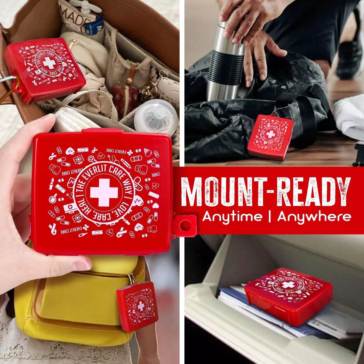 EVERLIT Pocket-Aid Mini First Aid Kit | Compact, 12 Packs | 600 Pcs, Assorted [3]