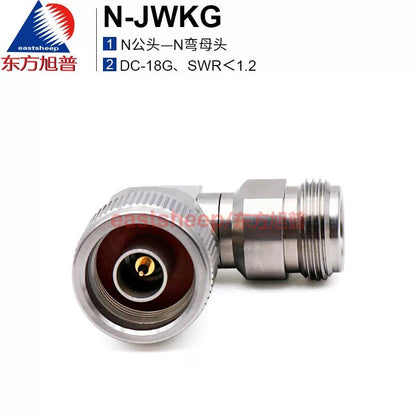 Eastsheep High Frequency Adapter Stainless Steel N-JWKG N-type Right Angle Female to N-type Male 0-18G 1 piece [1]