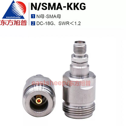 Eastsheep High Frequency Test Adapter, Stainless Steel N-Female to SMA-Female, N/SMA-KKG 18G, 1 piece [1]
