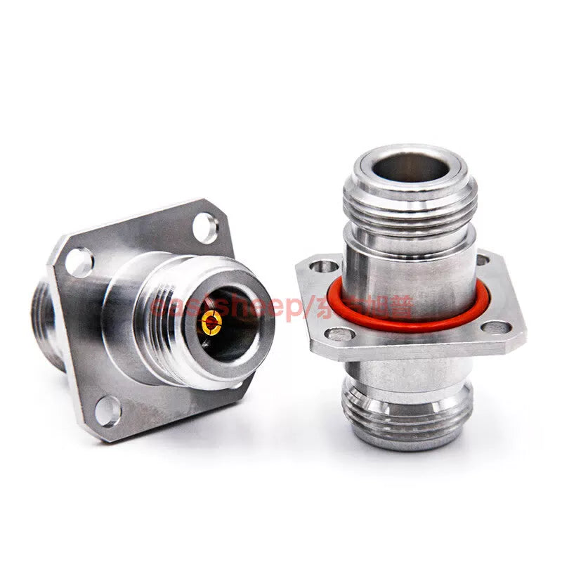 Eastsheep N-KFKG-1 High Frequency Adapter, Stainless Steel N-Female to N-Female, Flange Fixed, 0-18G, 1 piece per pack [2]