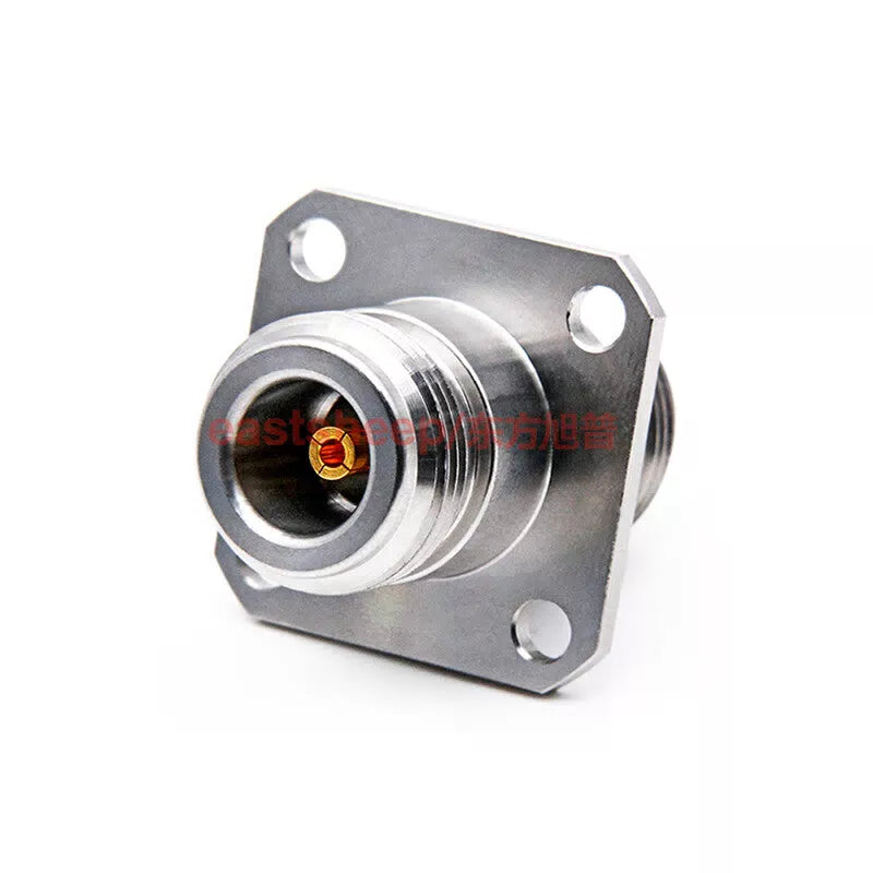 Eastsheep N-KFKG-1 High Frequency Adapter, Stainless Steel N-Female to N-Female, Flange Fixed, 0-18G, 1 piece per pack [3]