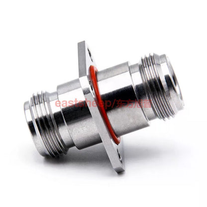 Eastsheep N-KFKG-1 High Frequency Adapter, Stainless Steel N-Female to N-Female, Flange Fixed, 0-18G, 1 piece per pack [5]
