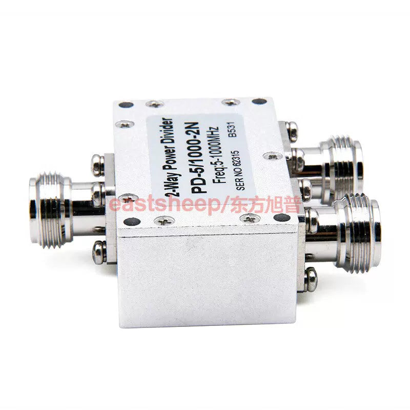 Eastsheep N-type 1-to-2 microstrip power divider, 5-1000MHz low-frequency power divider, N-female connector. [4]
