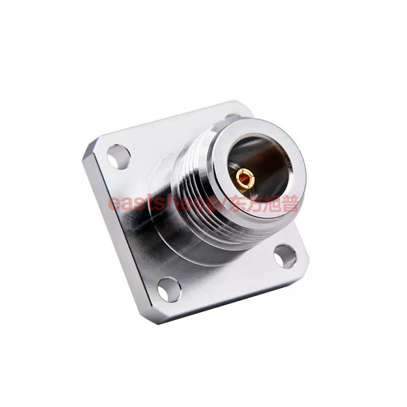 Eastsheep RF Adapter N-Female to SMA-Female N/SMA-KFKG-2 Stainless Steel Waterproof 4-Hole Flange DC-18G 1-Pack [2]