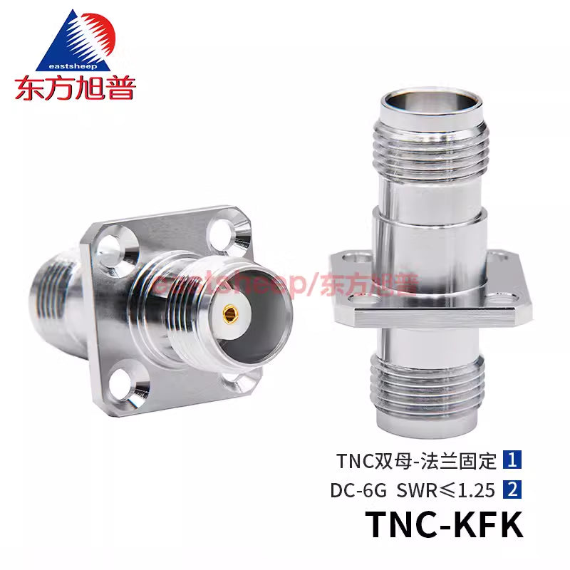 Eastsheep RF Adapter TNC-KFK TNC Female to TNC Female GPS Adapter, 4-Hole Flange Panel Mount, 1 unit [1]