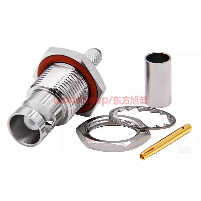 Eastsheep RF Connector BNC-C-KY-3, BNC Female Connector, Through-Wall Nut, Matching 50-3 Wire 4G [2]
