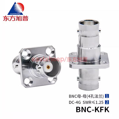 Eastsheep RF Connector BNC-KFK Q9-KKF BNC Female to Female Adapter, 2-pack with Four-Hole Flange Panel Mounting [1]