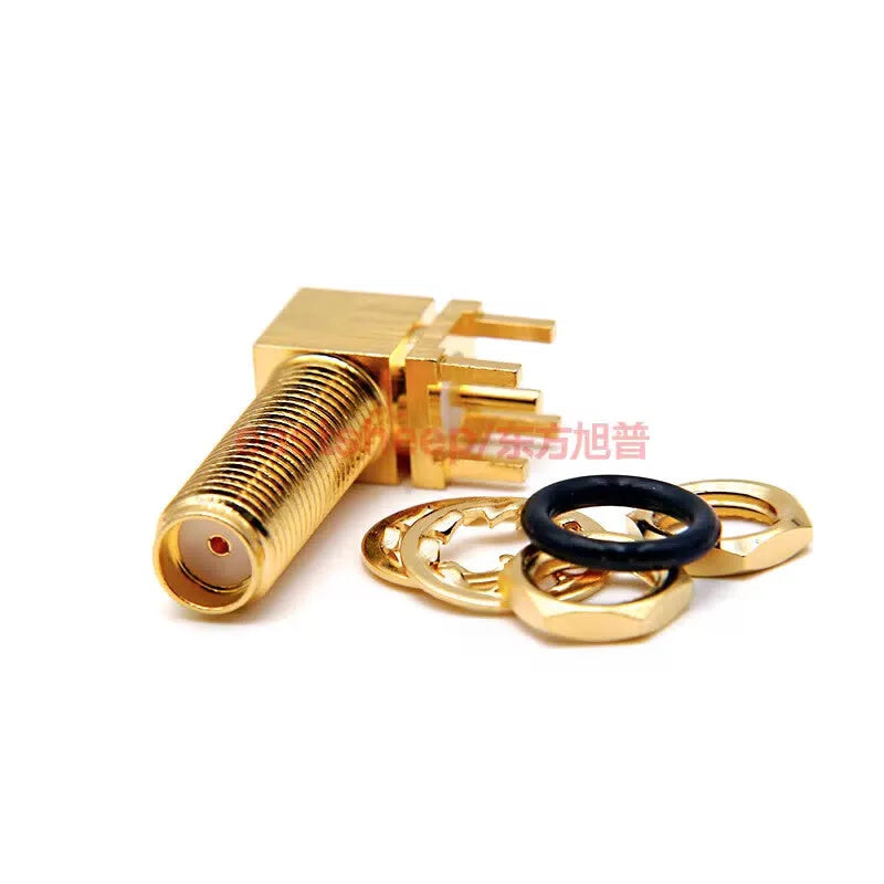 Eastsheep RF Connector SMA Right Angle Socket, SMA-KYWHD2, Integrated Type, 17mm Thread, PCB Panel Base, 12G [3]