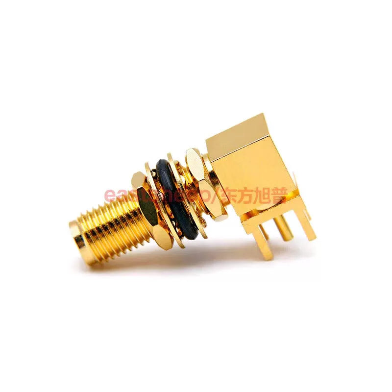Eastsheep RF Connector SMA Right Angle Socket, SMA-KYWHD2, Integrated Type, 17mm Thread, PCB Panel Base, 12G [5]