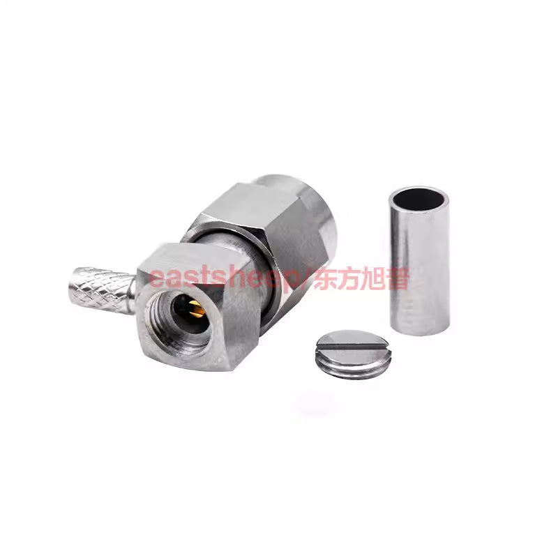 Eastsheep RF Connector, Stainless Steel SMA Right-Angle Male Connector, Solder-Press Type, SMA-C-JWG-1.5, Matches RG316/RG174 Cables [2]