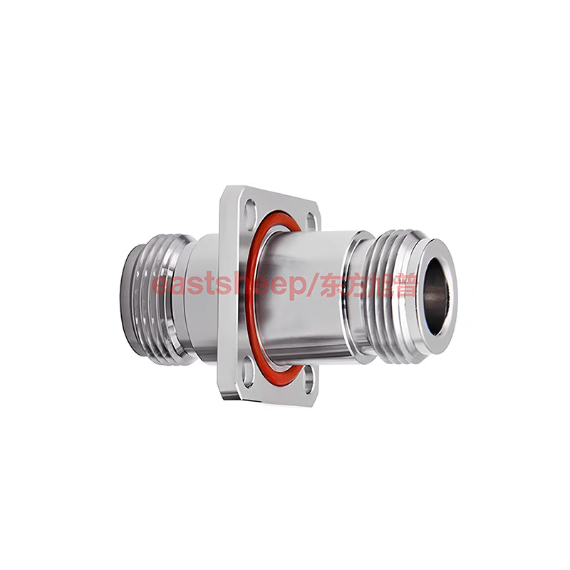 Eastsheep RF adapter, N-female to N-female, N-KFK-1, waterproof rubber ring, 4-hole flange, chassis mounting, DC-6G, 1 piece. [3]