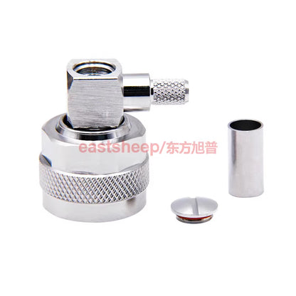 Eastsheep RF connector N-C-JW-3 N-type right-angle male connector, compatible with SYV50-3/RG142 cable. [3]