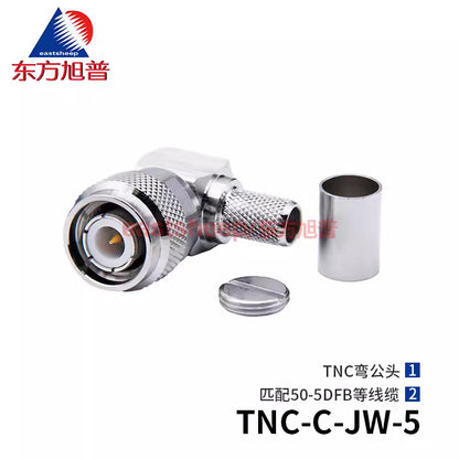 Eastsheep RF connector TNC-C-JW-5 TNC right-angle male connector, compatible with 50-5 cable. [1]