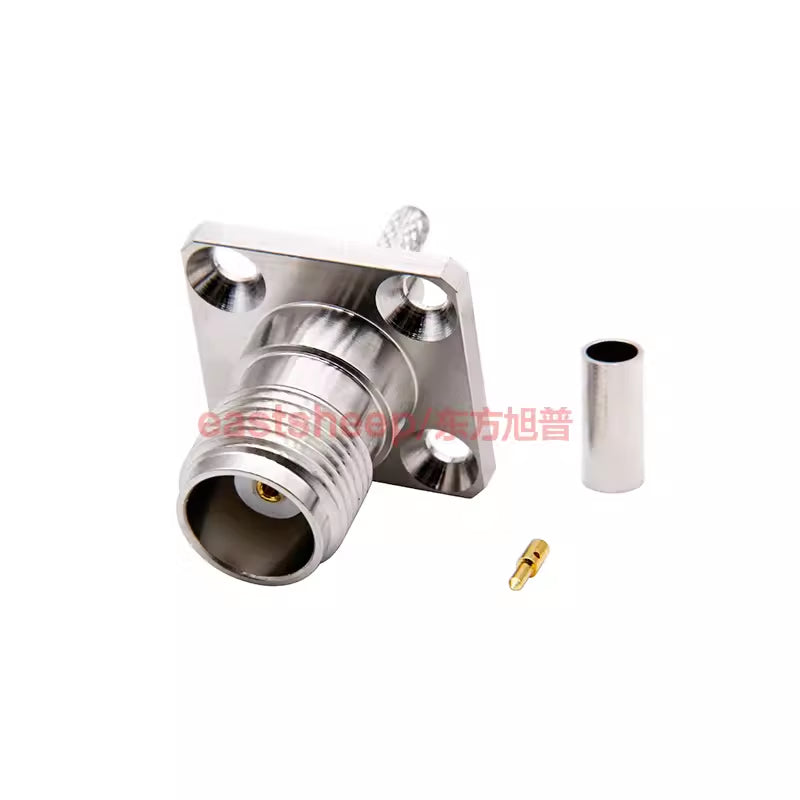 Eastsheep RF connector TNC-C-KF-1.5 TNC female connector, compatible with RG316 cable, 4-hole flange mounting, 0-6G. [2]