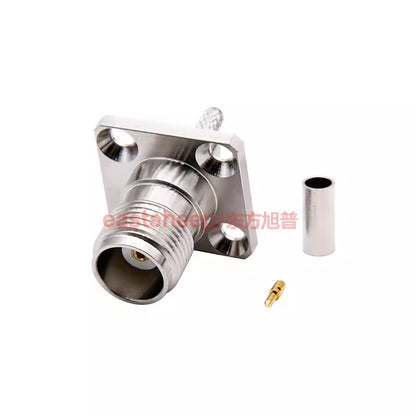Eastsheep RF connector TNC-C-KF-1.5 TNC female connector, compatible with RG316 cable, 4-hole flange mounting, 0-6G. [2]