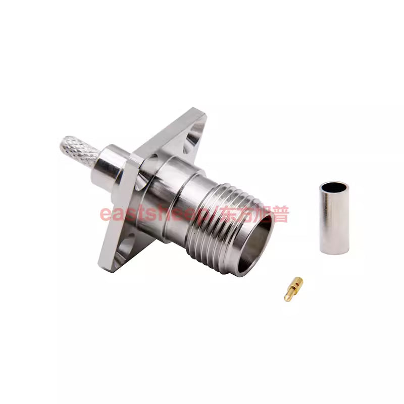 Eastsheep RF connector TNC-C-KF-1.5 TNC female connector, compatible with RG316 cable, 4-hole flange mounting, 0-6G. [3]