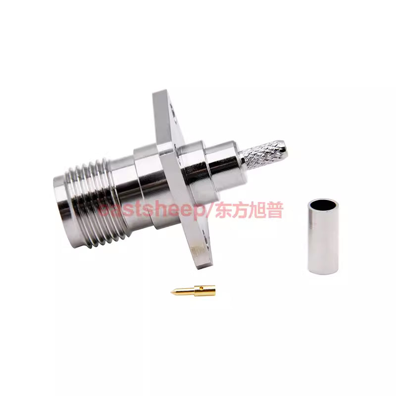 Eastsheep RF connector TNC-C-KF-1.5 TNC female connector, compatible with RG316 cable, 4-hole flange mounting, 0-6G. [4]