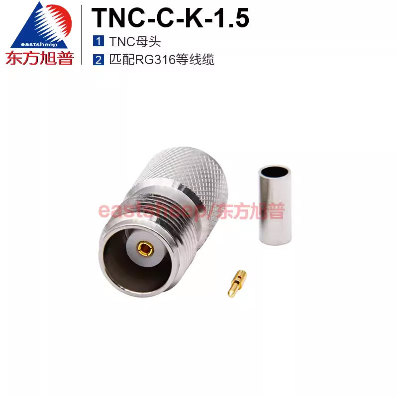 Eastsheep RF connector TNC-C-K-1.5 TNC female connector, compatible with RG316 and other cables, 6G. [1]