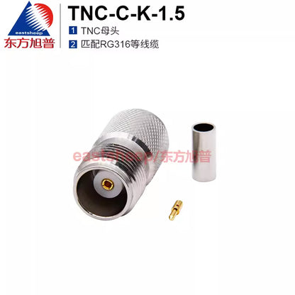 Eastsheep RF connector TNC-C-K-1.5 TNC female connector, compatible with RG316 and other cables, 6G. [1]