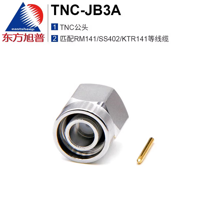 Eastsheep RF connector TNC-JB3A TNC male connector, suitable for RM141/RG402 and other cables, DC-18G. [1]