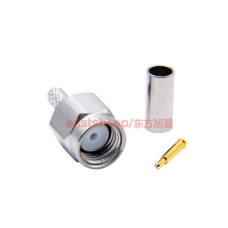 Eastsheep RF connector, SMA male, solder-press type, stainless steel, SMA-C-JG-1.5 DC-6G, compatible with RG316 coaxial cable. [2]