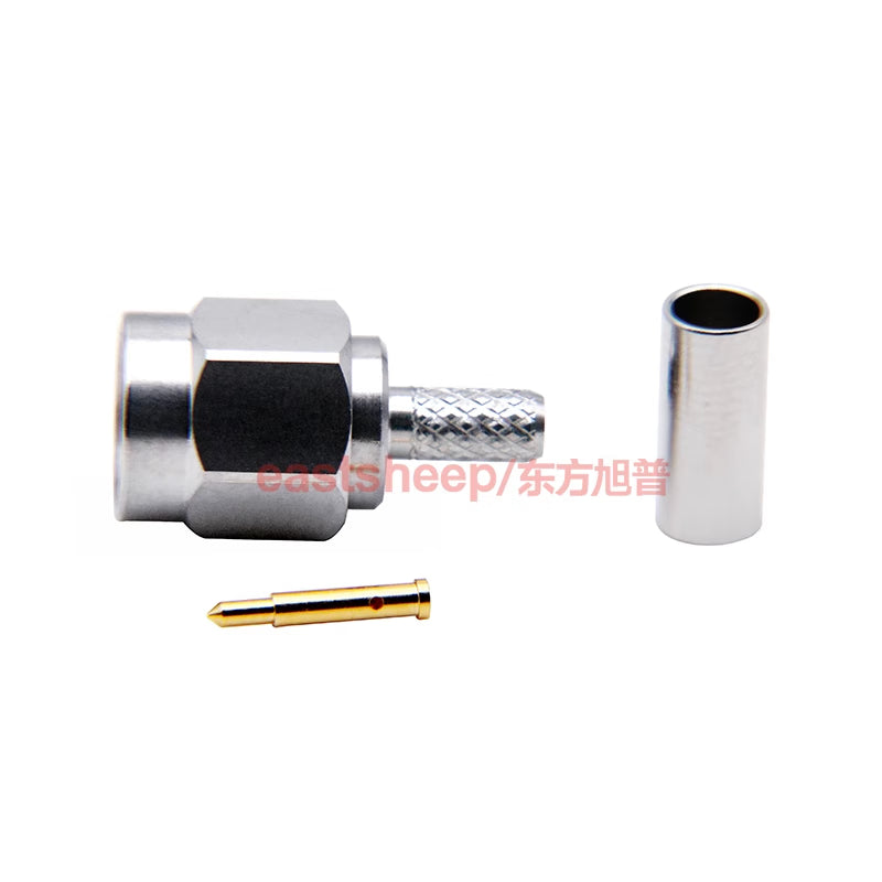 Eastsheep RF connector, SMA male, solder-press type, stainless steel, SMA-C-JG-1.5 DC-6G, compatible with RG316 coaxial cable. [3]