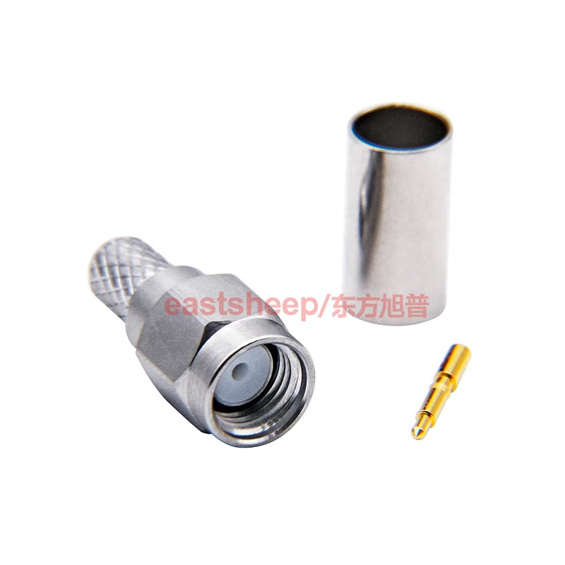 Eastsheep RF connector, SMA male, solder-press type, stainless steel, SMA-C-JG-3 DC-6G, compatible with RG142 coaxial cable. [2]