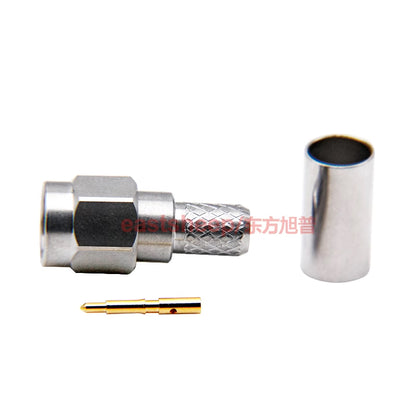Eastsheep RF connector, SMA male, solder-press type, stainless steel, SMA-C-JG-3 DC-6G, compatible with RG142 coaxial cable. [3]