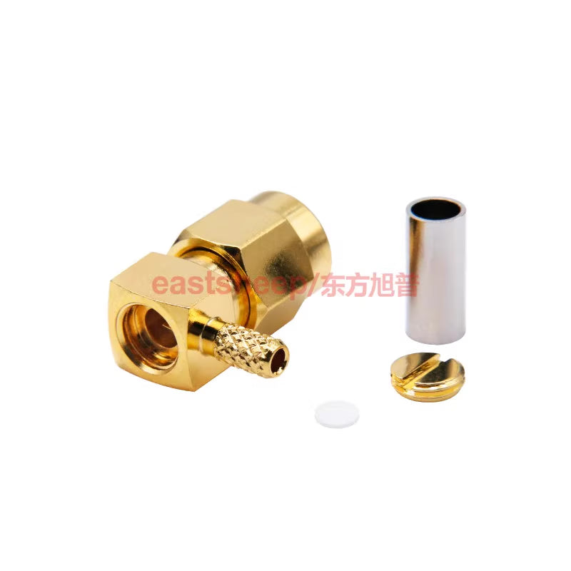 Eastsheep RF connector, SMA right-angle male, solder-press type, SMA-C-JW-1.5 DC-6G, compatible with RG316 coaxial cable. [2]