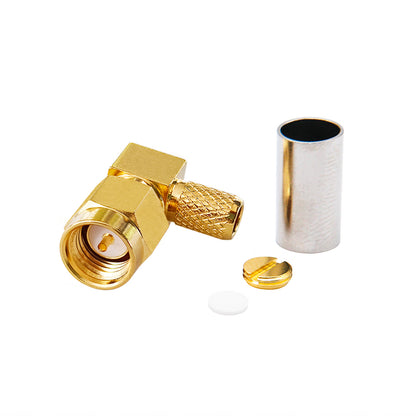 Eastsheep RF connector, SMA right-angle male, solder-press type, SMA-C-JW-3 DC-6G, compatible with RG142 coaxial cable. [4]