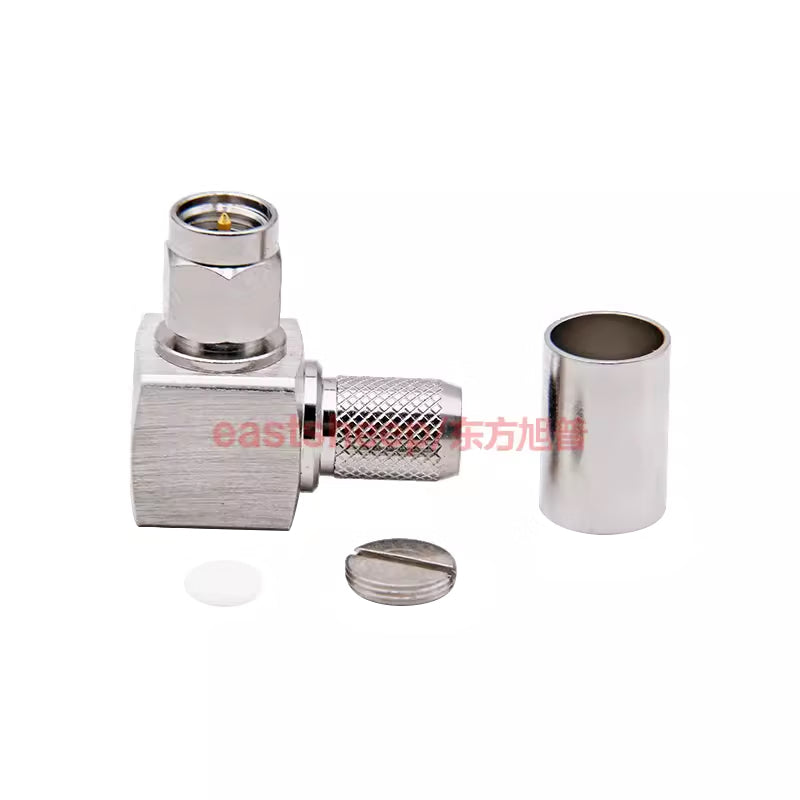 Eastsheep RF connector, SMA right-angle male, solder-press type, SMA-C-JW-5, compatible with 50-5DFB cable. [3]