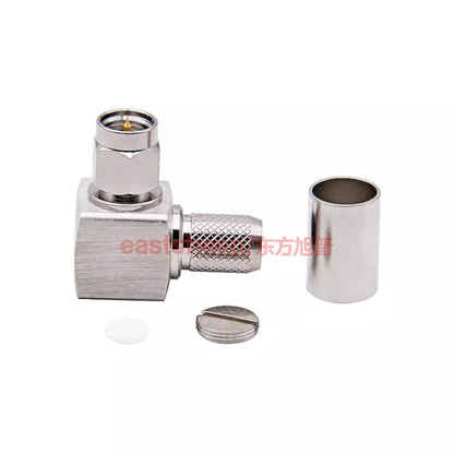 Eastsheep RF connector, SMA right-angle male, solder-press type, SMA-C-JW-5, compatible with 50-5DFB cable. [3]