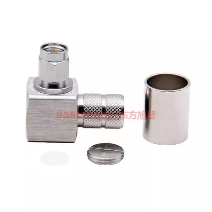 Eastsheep RF connector, SMA right-angle male, solder-press type, SMA-C-JW-7, compatible with LMR400/50-7 cable. [3]