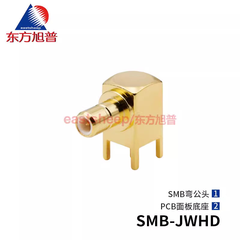 Eastsheep RF connectors SMB-JWE PCB panel sockets SMB-JWHD 90-degree angled male connectors, 3-pack [1]