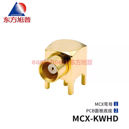 Eastsheep RF connectors, including the MCX-KWE PCB connector and the MCX-KWHD antenna mount (5-pack). [1]