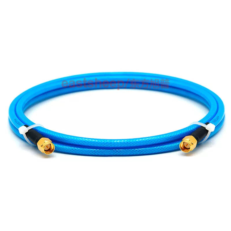 Eastsheep RG142 Blue Double-Shielded Silver-Plated SMA-JJ 0.4m SMA Male to SMA Male RF Connector Cable [2]