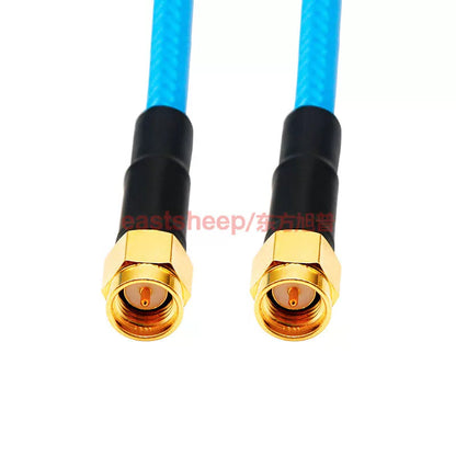 Eastsheep RG142 Blue Double-Shielded Silver-Plated SMA-JJ 0.4m SMA Male to SMA Male RF Connector Cable [4]