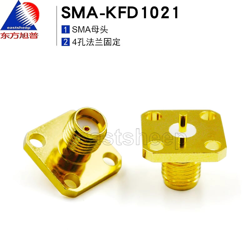 Eastsheep SMA-KFD1021 RF connector, SMA 4-hole flange mounting, panel mounting base, one unit. [1]