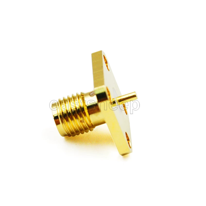 Eastsheep SMA-KFD1021 RF connector, SMA 4-hole flange mounting, panel mounting base, one unit. [3]
