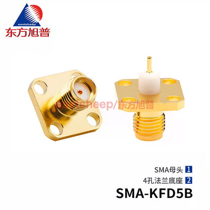 Eastsheep SMA-KFD5B RF Connector, Female Coaxial Connector, 4-Hole Flange Housing Mount, 1 Piece [1]