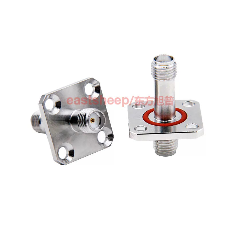 Eastsheep SMA-KFK-12 RF connector, female to female, 4-hole flange with waterproof rubber ring, 1 piece per pack. [5]