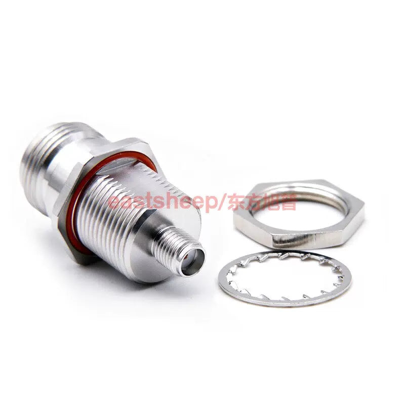 Eastsheep Stainless Steel High Frequency Adapter N/SMA-KYKG-3 N Female to SMA Female Through-Wall Type 18G 1 Pack [3]